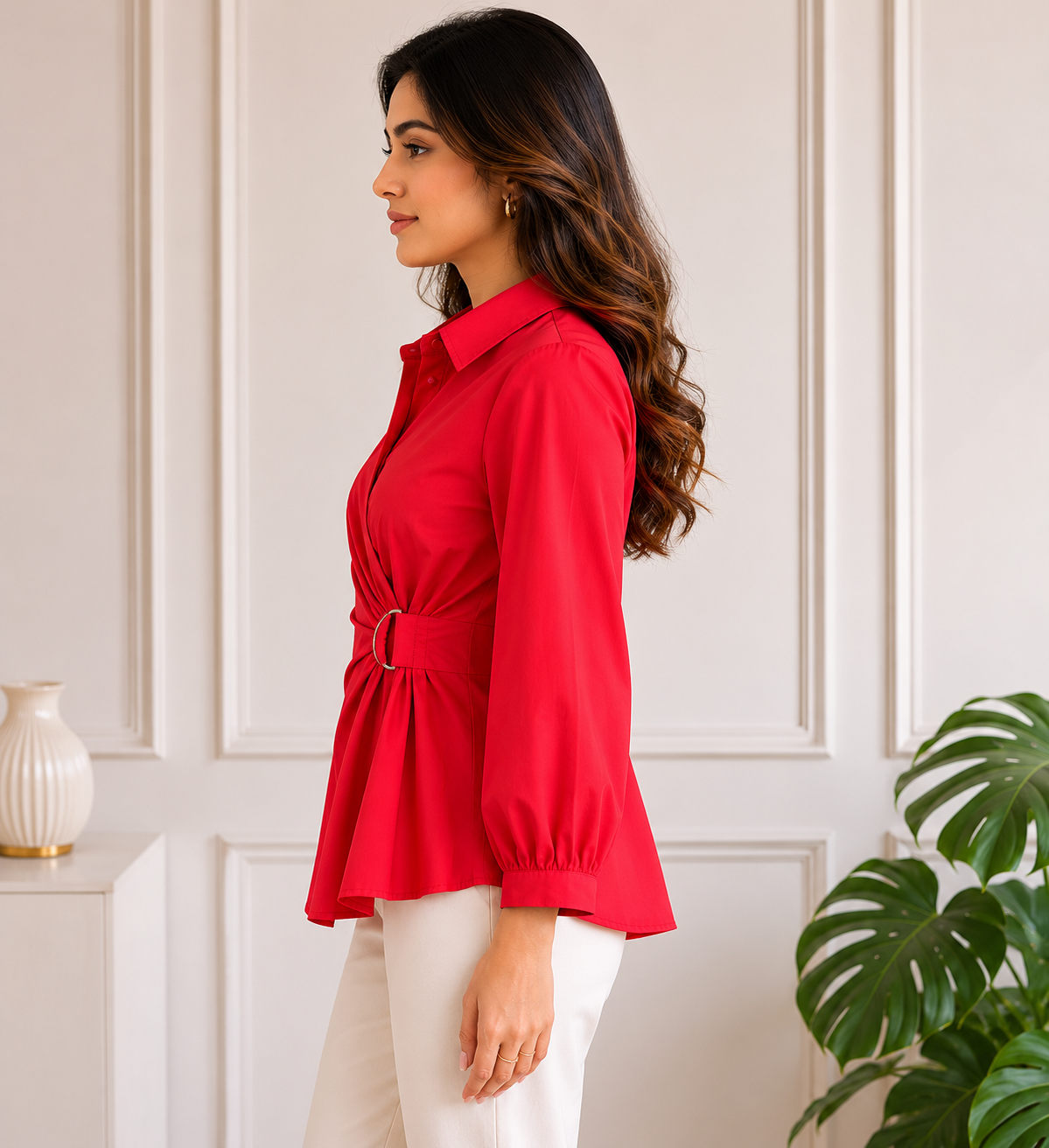Halo Wrap Shirt – Scarlet Red