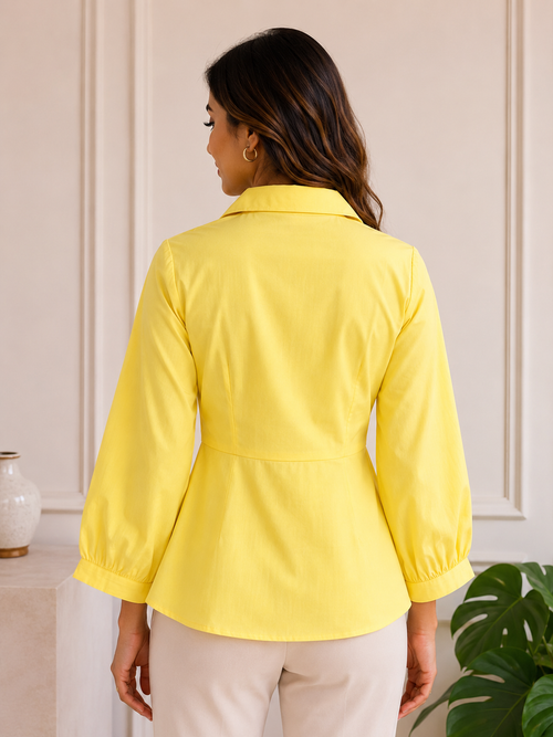 Halo Wrap Shirt – Butter Yellow
