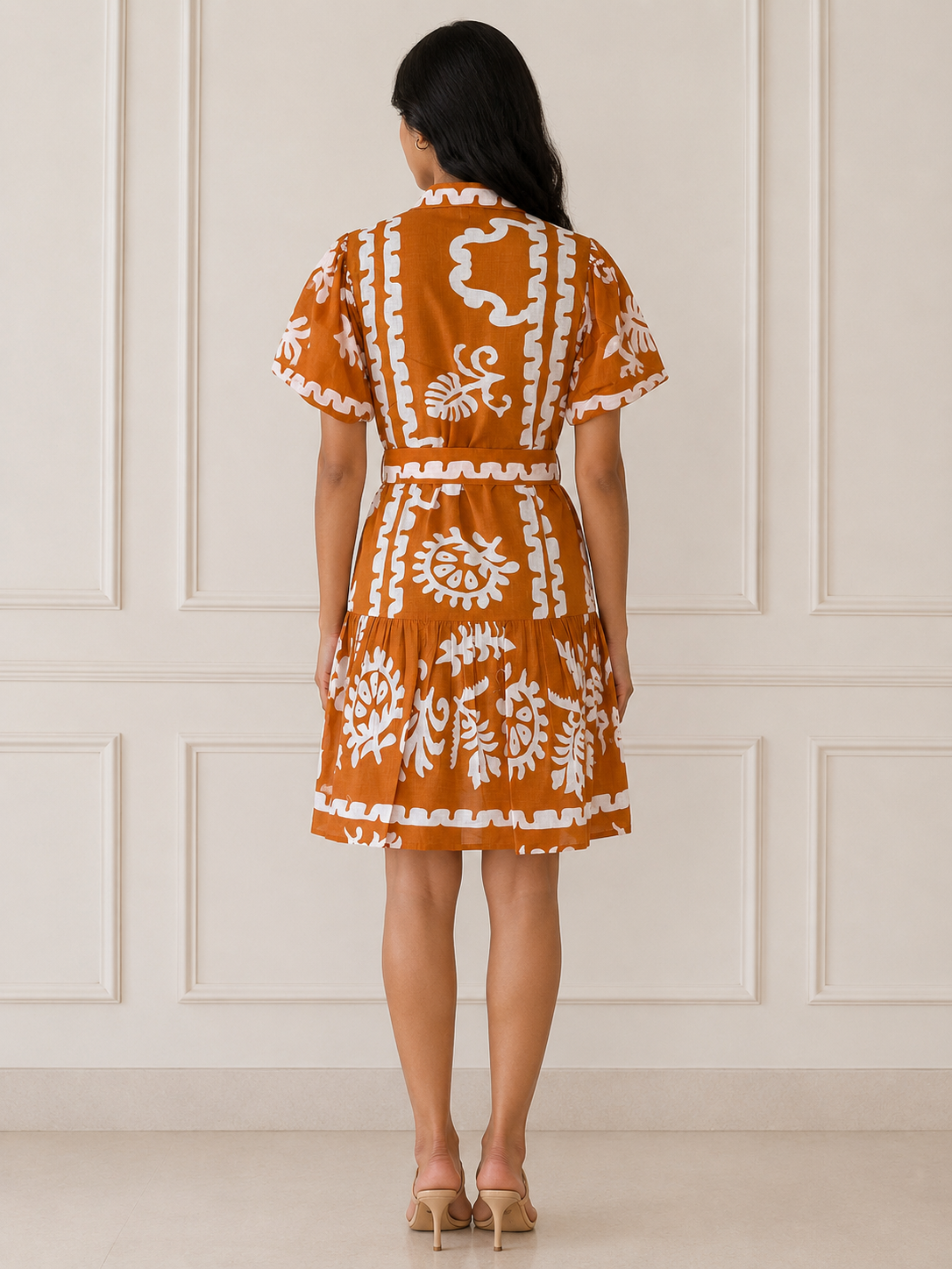 Terracotta Bloom Shirt Dress