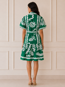 Emerald Bloom Shirt Dress