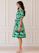 Emerald Bloom Shirt Dress