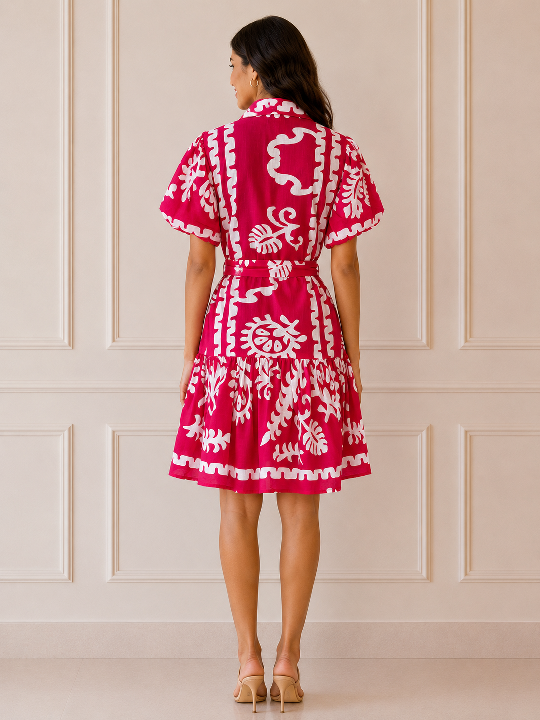 Fuchsia Bloom Shirt Dress