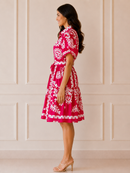 Fuchsia Bloom Shirt Dress