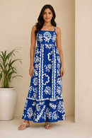 Azure Bloom Maxi Dress