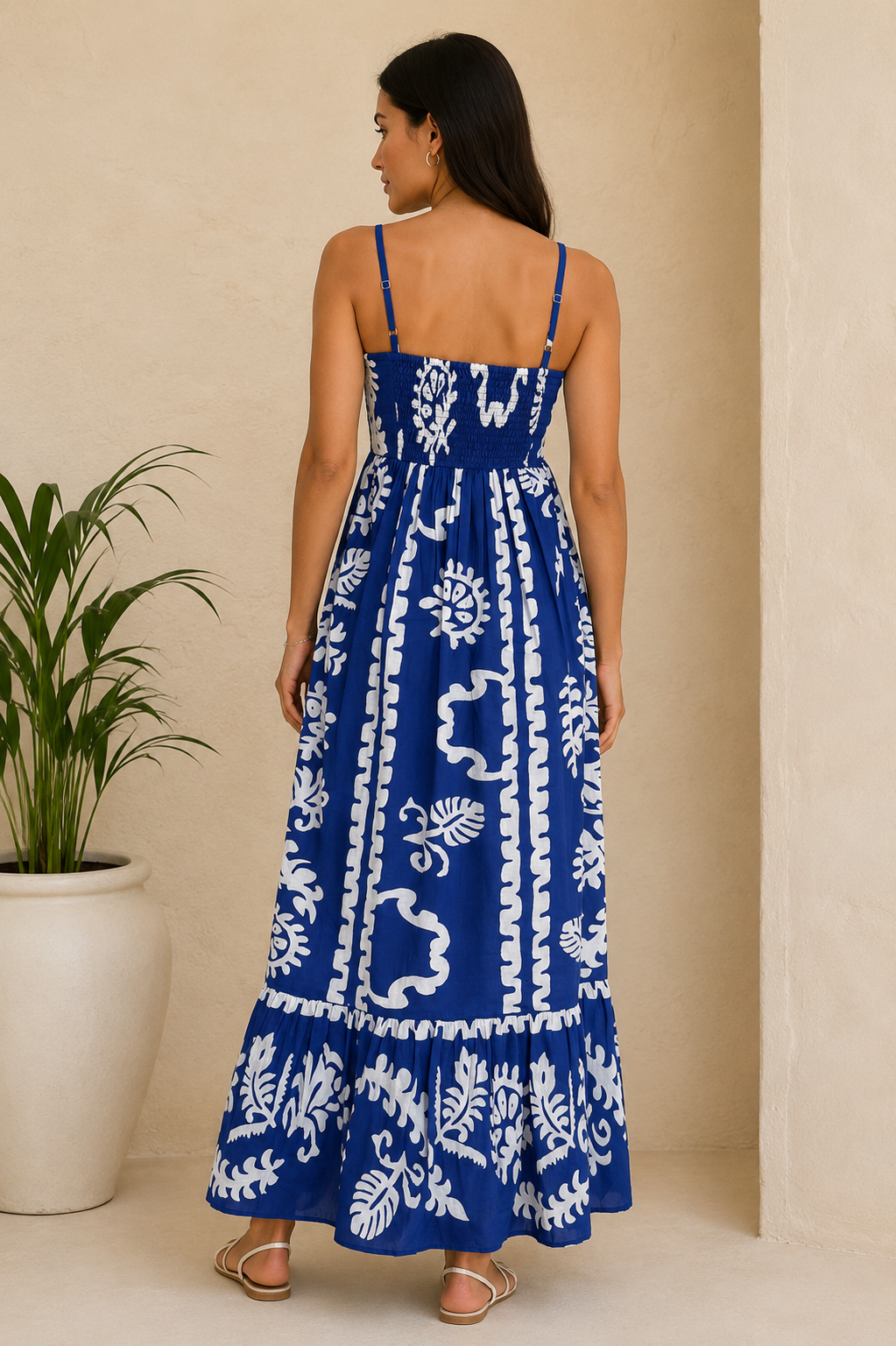 Azure Bloom Maxi Dress