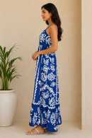 Azure Bloom Maxi Dress
