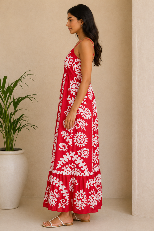 Fuchsia Bloom Maxi Dress
