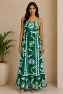 Emerald Bloom Maxi Dress