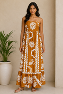 Amber Bloom Maxi Dress