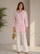 Pink Striped Wrap Shirt