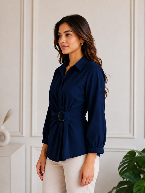 Halo Wrap Shirt – Midnight Navy