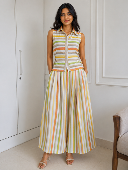 Sorbet Stripe Palazzo Co-Ord Set
