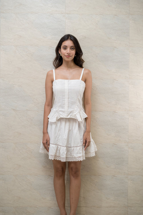 White Peplum Twin Set