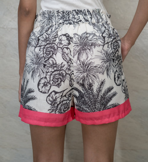 Noir Bliss - Tropical Monochrome Shorts