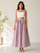 Rosé Stripe Maxi Skirt