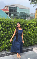 Sleeveless Cotton Fit-and-Flare Dress