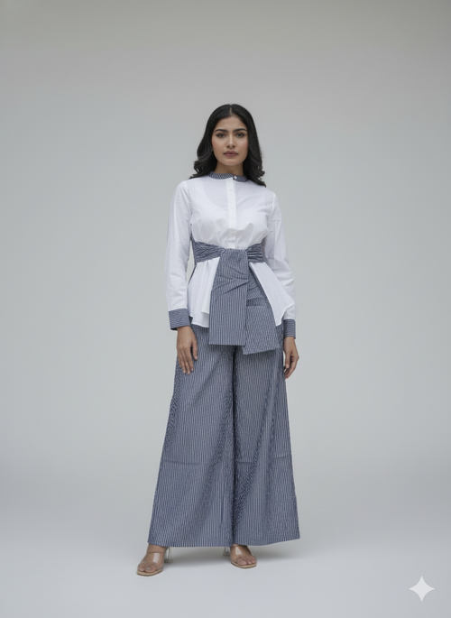 The Heritage Stripe Shirt & Palazzo Set