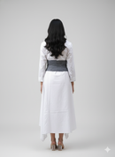 The Crisp Shirt and Striped Palazzo Trousers