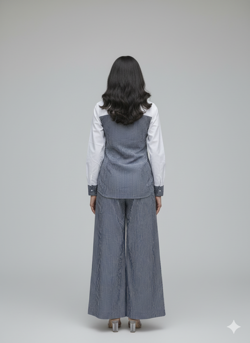 The Heritage Stripe Shirt & Palazzo Set