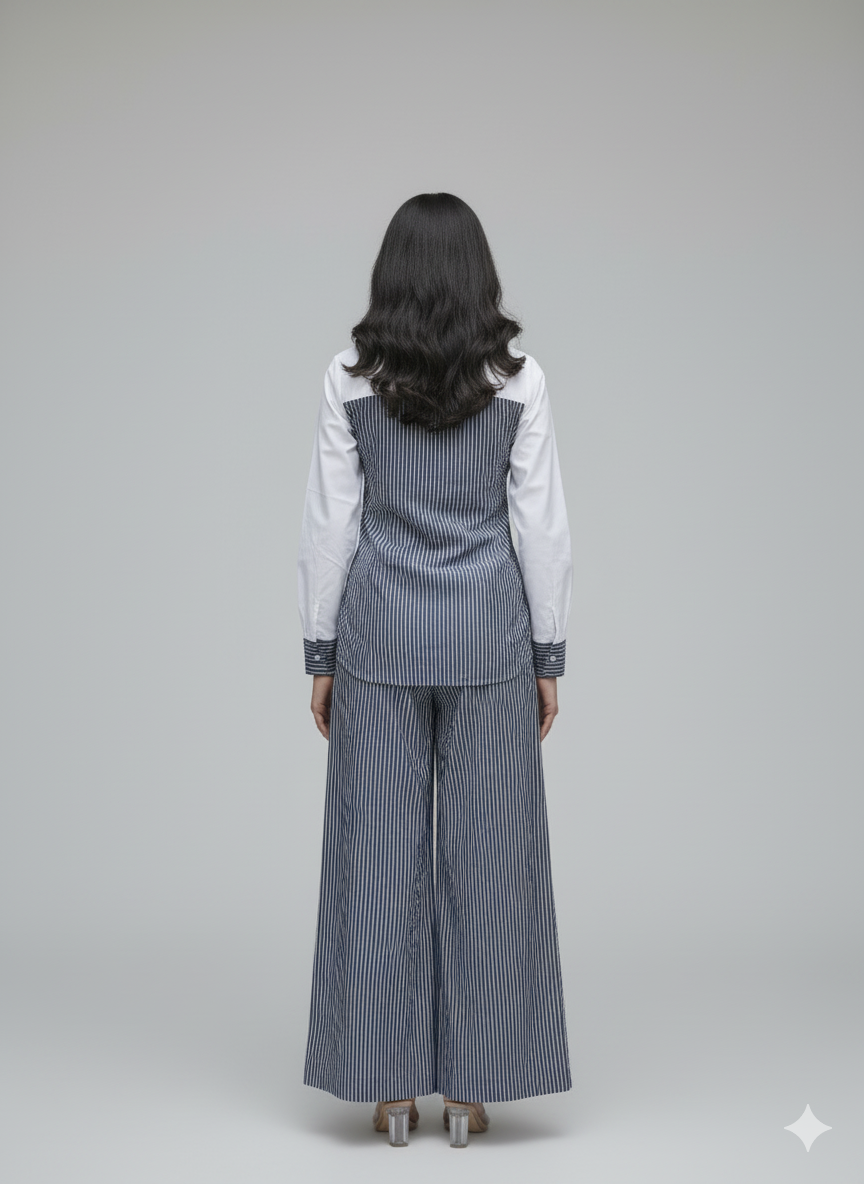 The Heritage Stripe Shirt & Palazzo Set