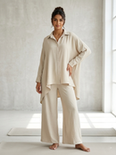 Beige Breeze Relaxed Co-Ord Set