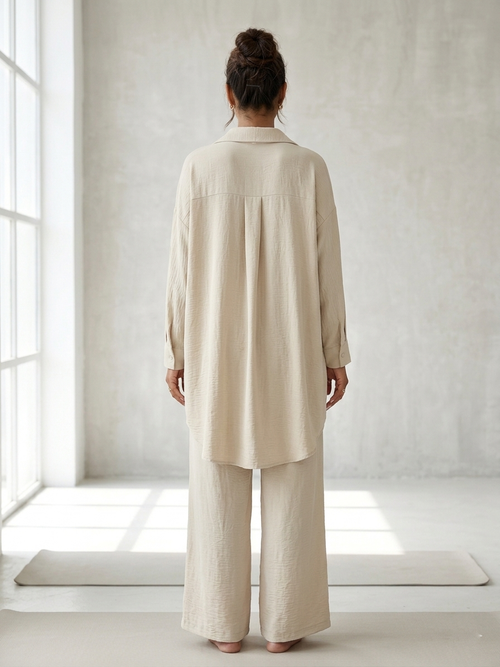 Beige Breeze Relaxed Co-Ord Set