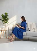 Navy Tiered Shirt Maxi Dress