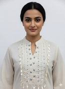 Indigo Floral Embroidered Kurta &amp; Palazzo Set