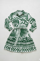 Tropical Botanical Shirt Dress