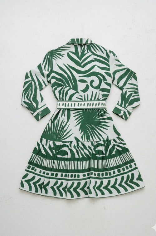 Tropical Botanical Shirt Dress