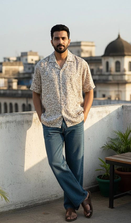 Printed Relaxed Fit Short Sleeve Shirt