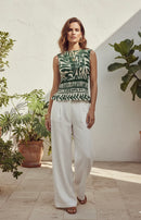 Emerald Palms Sleeveless Top