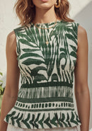 Emerald Palms Sleeveless Top