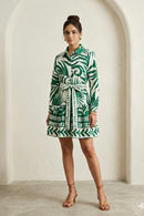 Tropical Botanical Shirt Dress