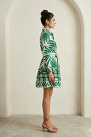 Tropical Botanical Shirt Dress