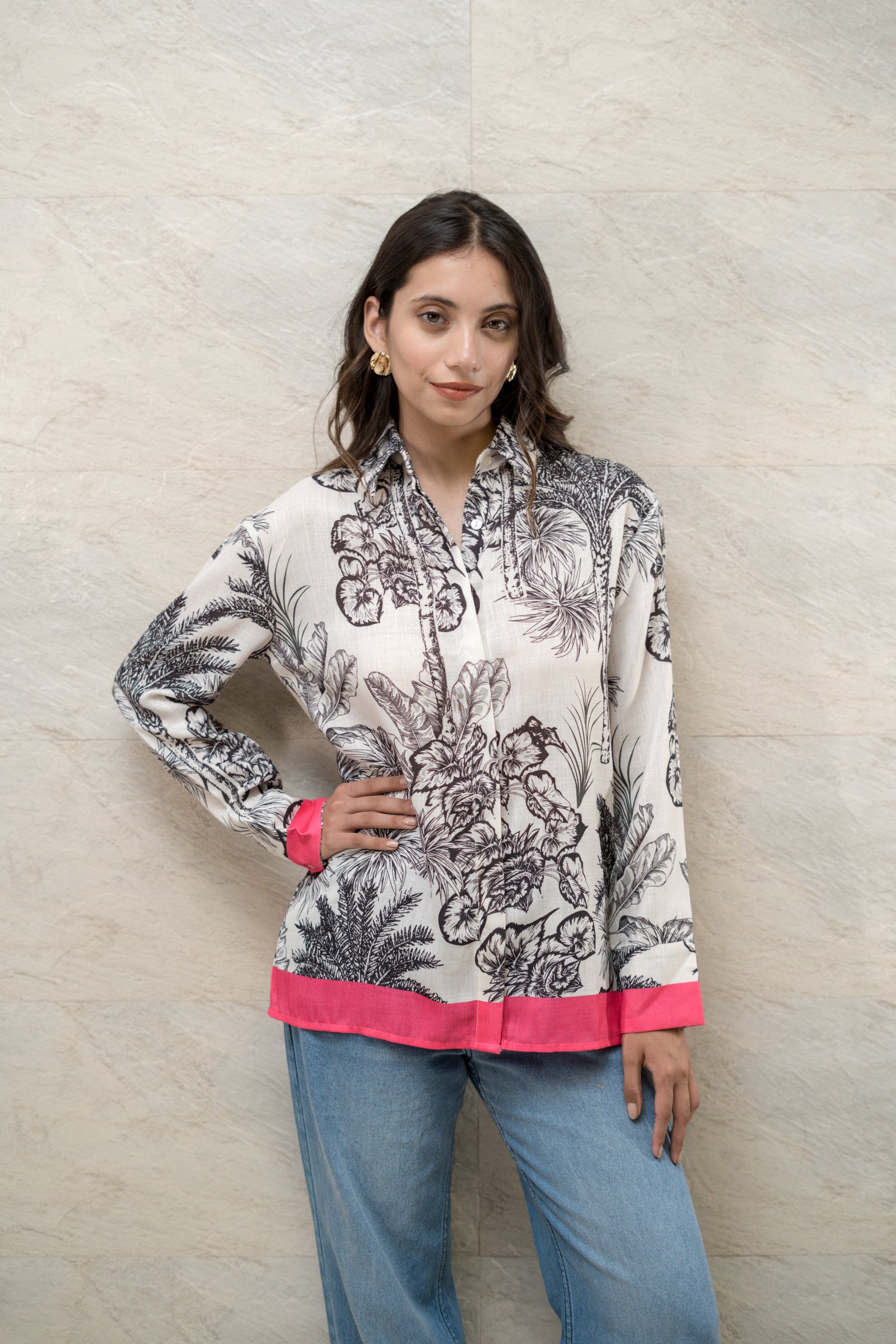 Noir Palm - Monochrome Tropical Shirt