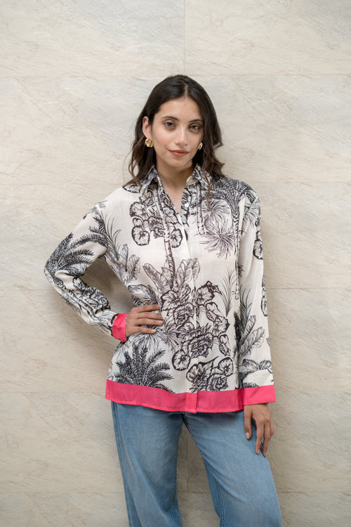 Noir Palm - Monochrome Tropical Shirt