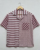 Dual Pattern Resort Shirt – Burgundy Mix