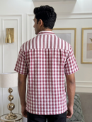 Dual Pattern Resort Shirt – Burgundy Mix