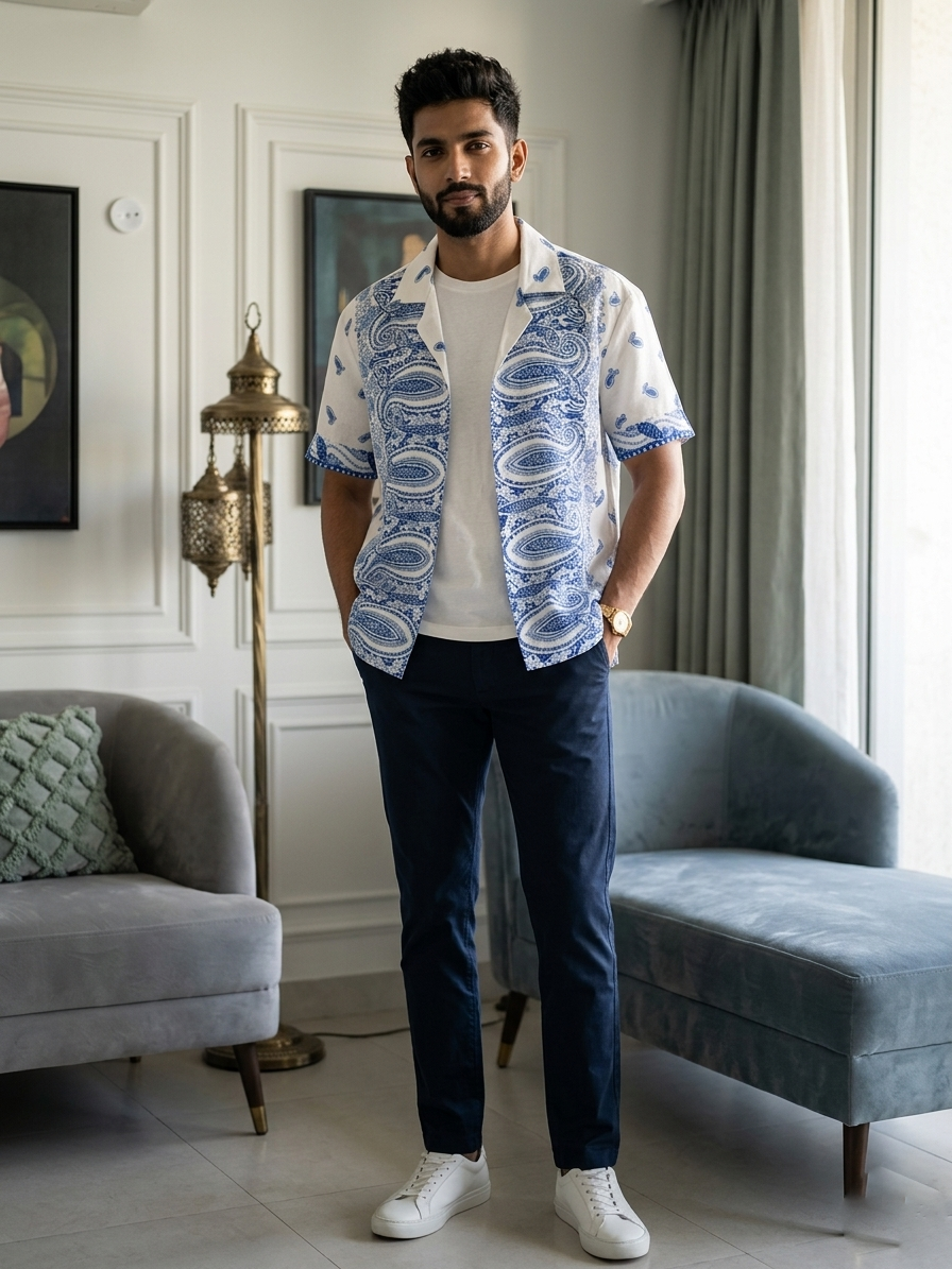 Blue Paisley Resort Shirt