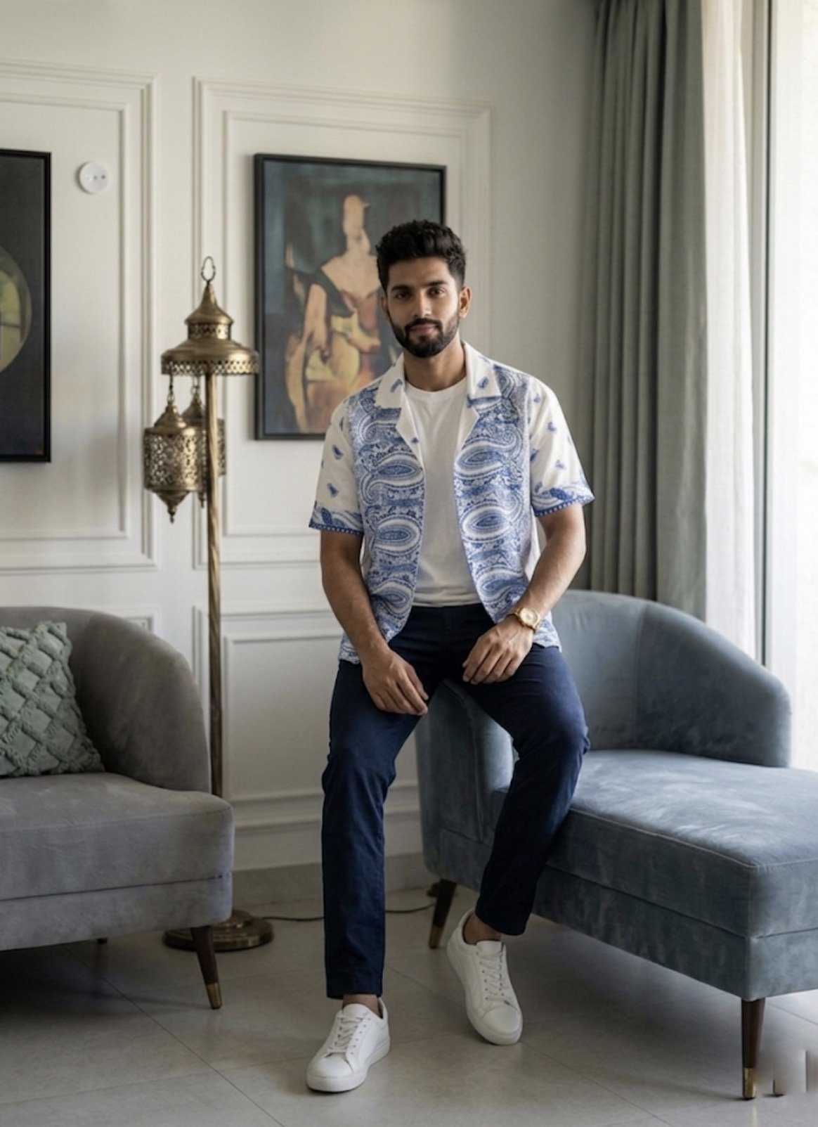Blue Paisley Resort Shirt