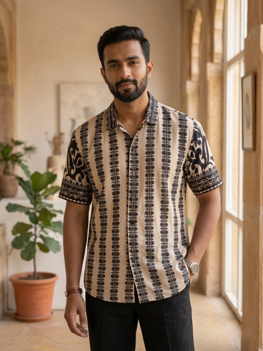 Regal Border Print Shirt