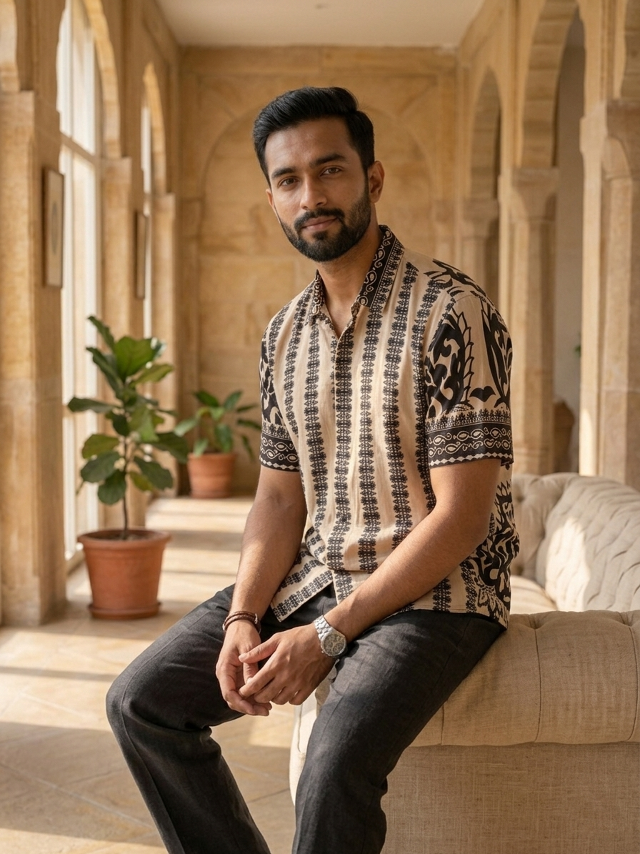Regal Border Print Shirt