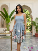 Serene Bloom Fit & Flare Midi Dress