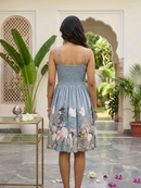 Serene Bloom Fit & Flare Midi Dress