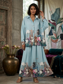 Serene Bloom Oversized Shirt & Skirt Co-ord Set