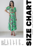 Tropical Leaf Print Cut-Out Midi Dress