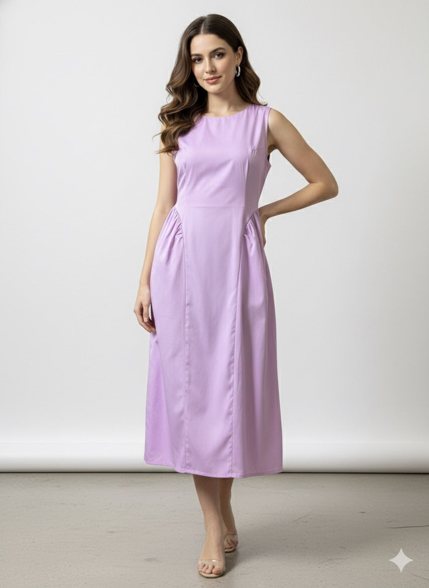 Sleeveless Cotton Fit-and-Flare Dress