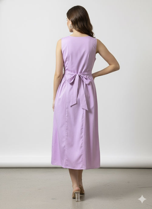 Sleeveless Cotton Fit-and-Flare Dress