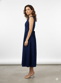 Sleeveless Cotton Fit-and-Flare Dress